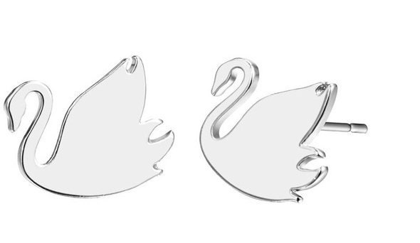 Schwan Ohrringe, Silber Charme, Ohrstecker, Schmuck von revisionme