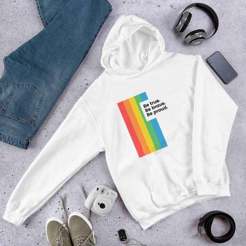 Be True. Brave. Proud. | Lgbtq+ Unisex Kapuzenpullover, Versch. Farben Be True. Brave. Proud. | Lgbtq+ Unisex Kapuzenpullover, Versch. Farben von revunto