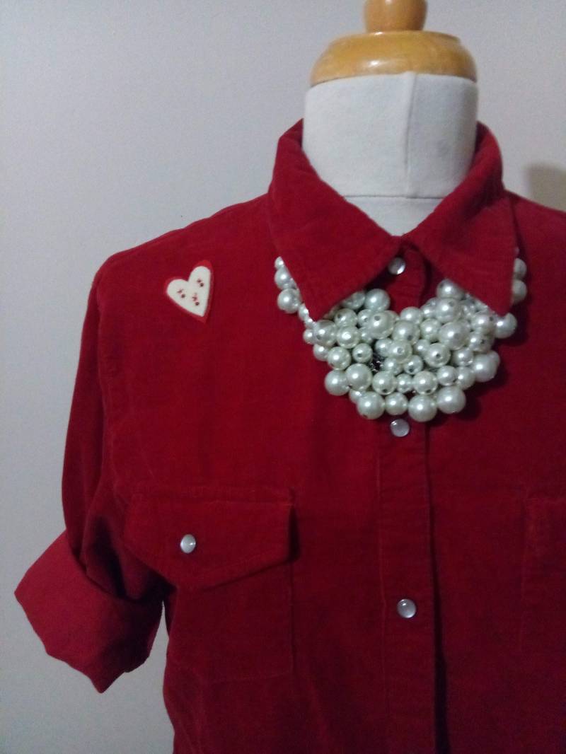 Vintage Rotes Cord Top - Gr. L Vintage Rotes Cord Top - Gr. L von rginart