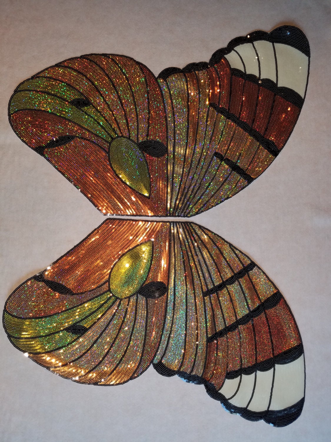 Schmetterling Extra Large Paillettenapplikation Breite 43 "Lang 34" Flügel von rhienstone