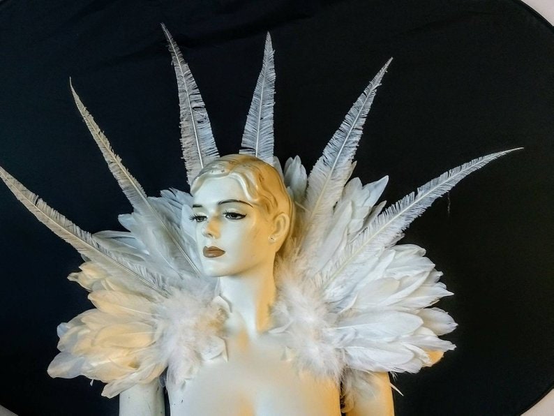 White Samba Kostüm Federstück Engel Flügel Feder Fantasy Fest Karneval Showgirl Set Wff Collar White Samba Kostüm Federstück Engel Flügel Feder Fantasy Fest Karneval Showgirl Set Wff Collar von rhienstone