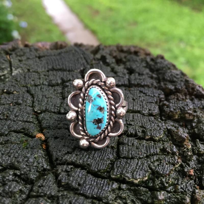 Vintage Silber Und Türkis Ring, Größe 6 Vintage Silber Und Türkis Ring, Größe 6 von rhondabee3