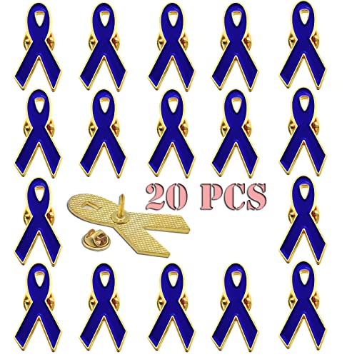 20/50/100 Stück Ursache Awareness Multicolor Ribbon Reversnadel - Unterstützen Sie Ihre Spendenaktion, Blau, 20Pack von rhungift