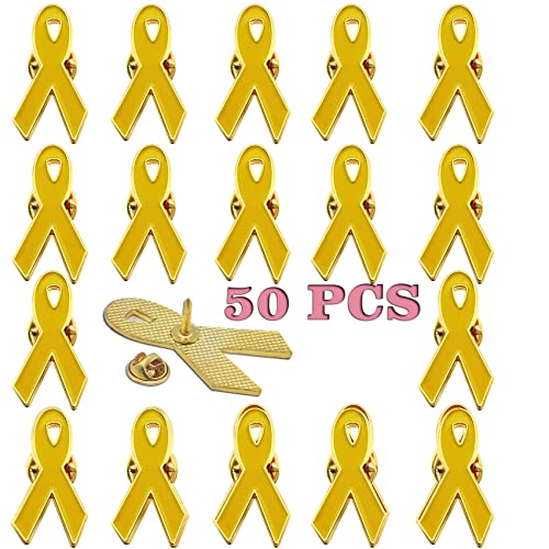 20/50/100 Stück Ursache Awareness Multicolor Ribbon Reversnadel - Unterstützen Sie Ihre Spendenaktion, gelb, 100Pack von rhungift