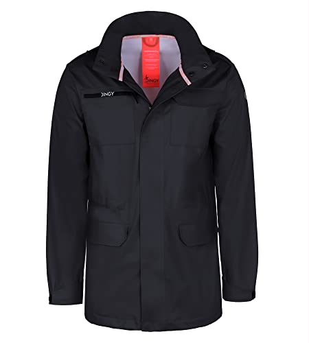 rhythm of the rain Regenjacke Herren Wasserdicht Atmungsaktive Fahrrad Regenmantel Mit Kapuze Friesennerz Herren Wasserdicht Winter Leicht PU Softshelljacke von rhythm of the rain