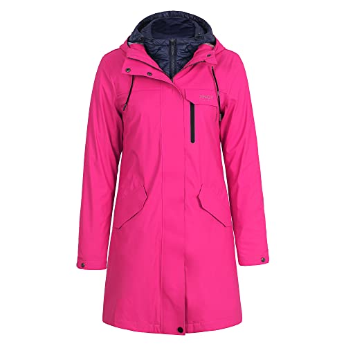 rhythm of the rain Regenmantel Damen Wasserdicht 3 in 1 Langer Regenjacke Friesennerz Mit erausnehmbares innenfutter Wintermantel Damen Warm Parka Windbreaker Gefüttert Übergangsjacke von rhythm of the rain