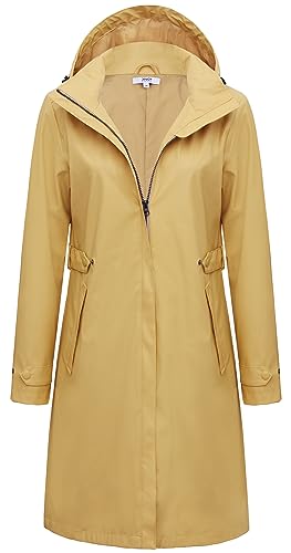 rhythm of the rain Regenmantel Damen Wasserdicht Regenjacke Atmungsaktiv Gefüttert ELVA YELLOW 36-EU von rhythm of the rain