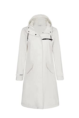 rhythm of the rain Regenmantel Damen Wasserdicht Aatmungsaktiv Regenjacke Damen Lang PU Friesennerz Raincoat Women mit Kapuze Weiß 36-EU von rhythm of the rain