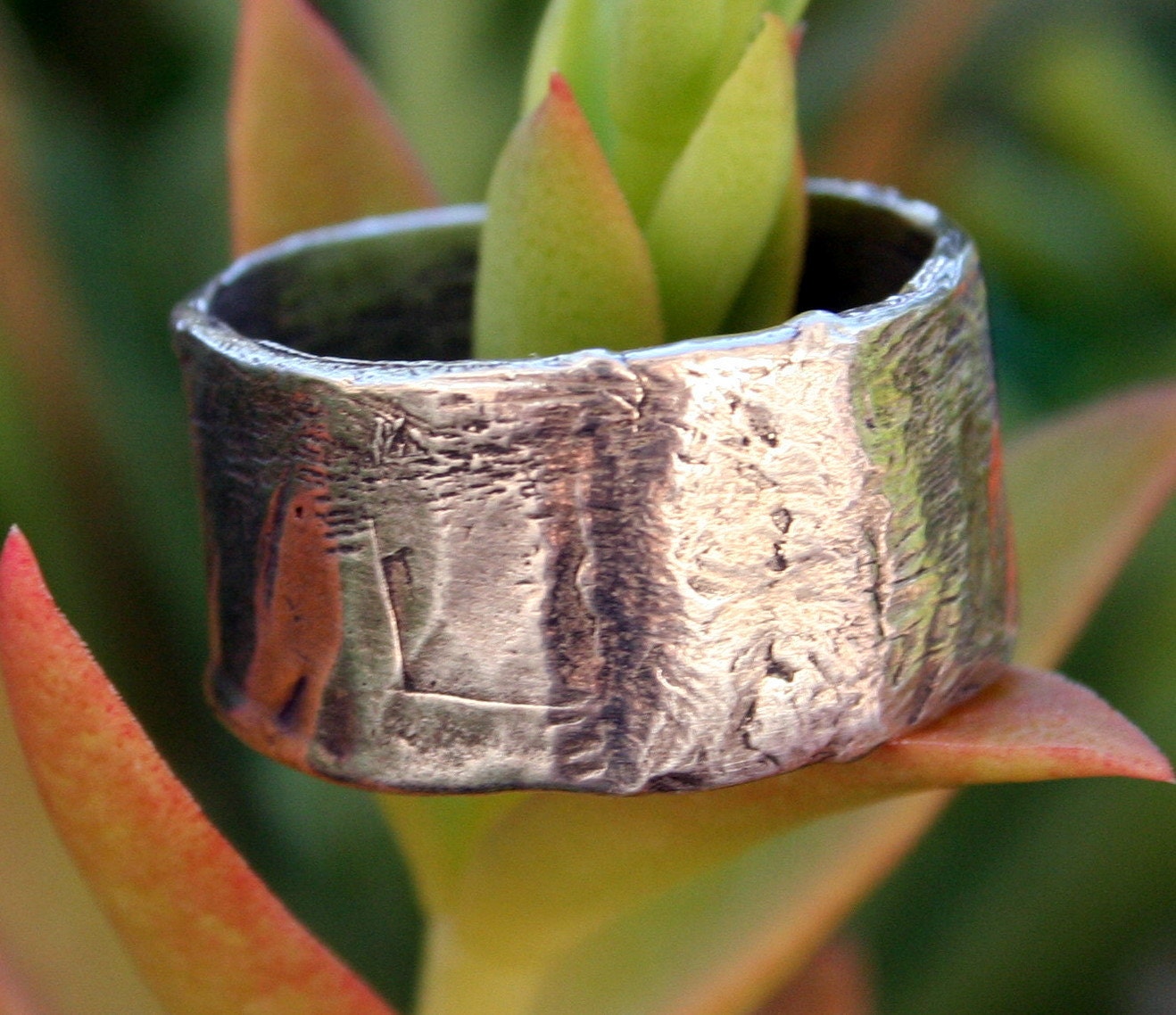 Breite Bandring Aus Sterlingsilber Handwerker von ricciworthdesigns
