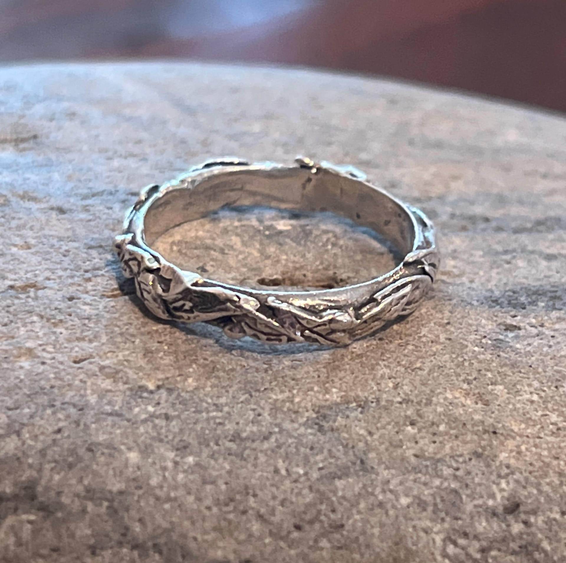 sterling Silber Olivenzweig Ring von ricciworthdesigns