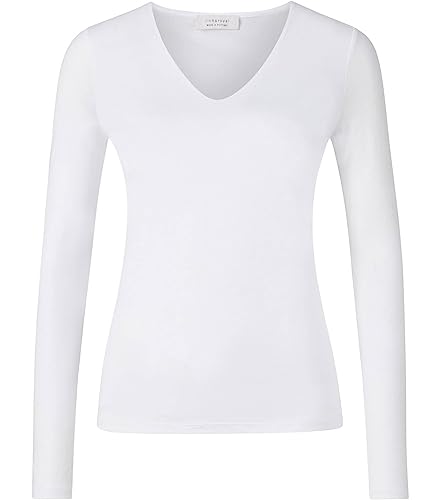 Rich & Royal Damen Langarmshirt ECOVERO Longsleeve Weiss (10) L von rich&royal