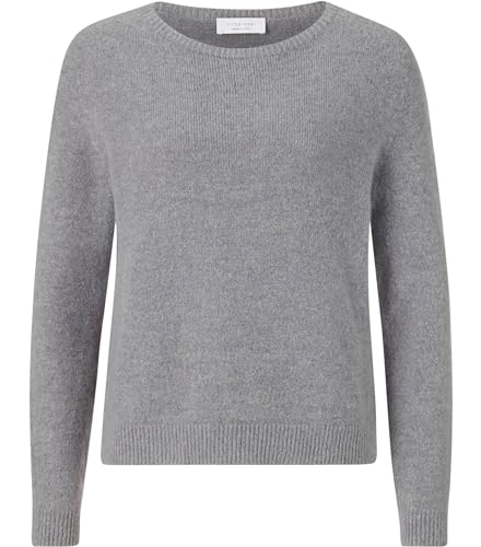 Rich & Royal Damen Strickpullover Cozy Crew Neck mit Alpaka grau (13) L von rich&royal