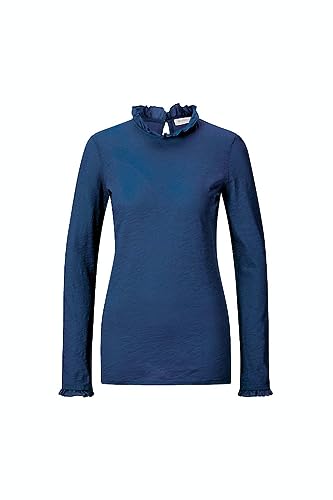 Rich & Royal Longsleeve mit Volants in Blau, Größe M von rich&royal