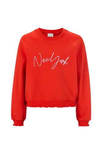 Rich & Royal Sweatshirt mit New York Applikation red Salsa - M von rich&royal