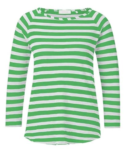 rich&royal Organic Heavy Jersey Slubstrickshirt Frog Green Stripe O HJ LS Stripe, Größe:M von rich&royal