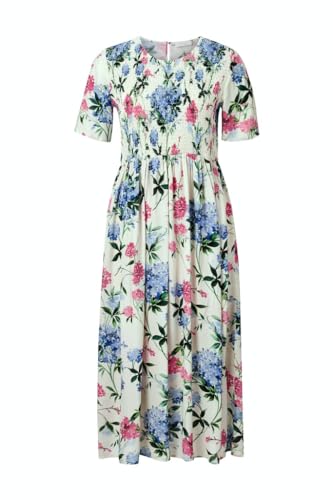 rich&royal Rich & Royal Midi-Kleid mit Blumen-Muster in Weiß, Größe 38 von rich&royal