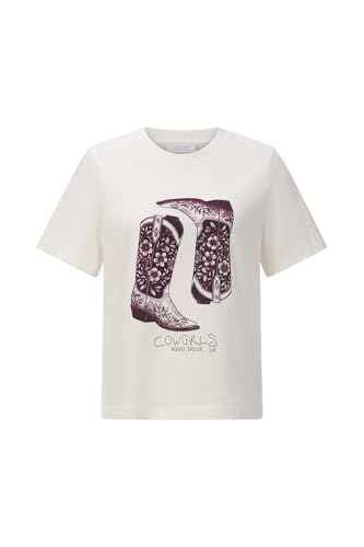 rich&royal T-Shirt Pearl White Elegant Fit Cow Girl Boots 2506-452, Größe:M von rich&royal