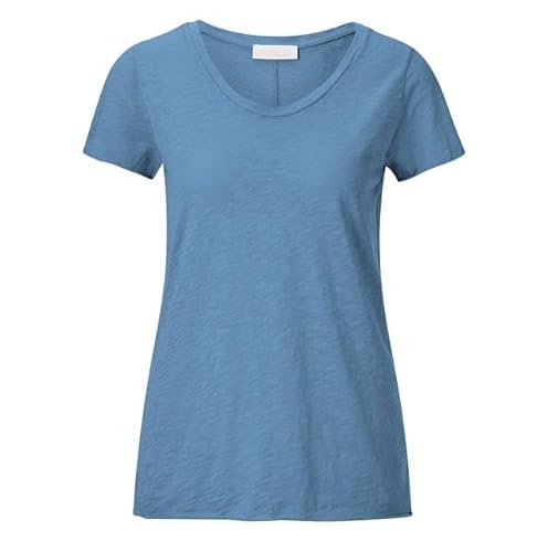 rich&royal legeres Organic Damen Tshirt French Blue O Slub Shirt, Größe:M von rich&royal