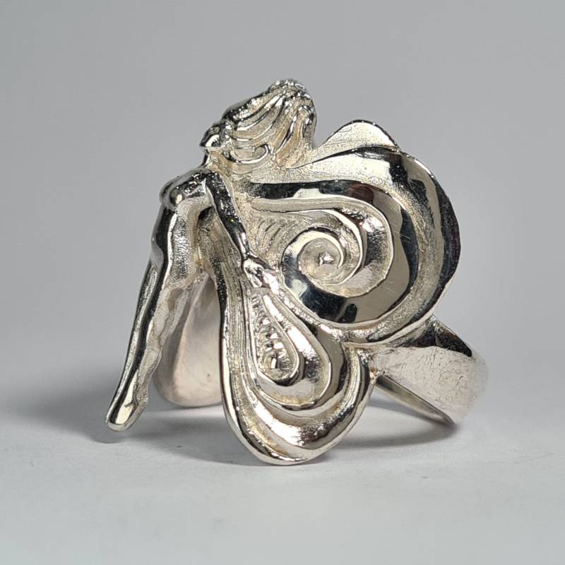 Fee Engel Ring Große Handgemachte Sterling Silber von richardchown