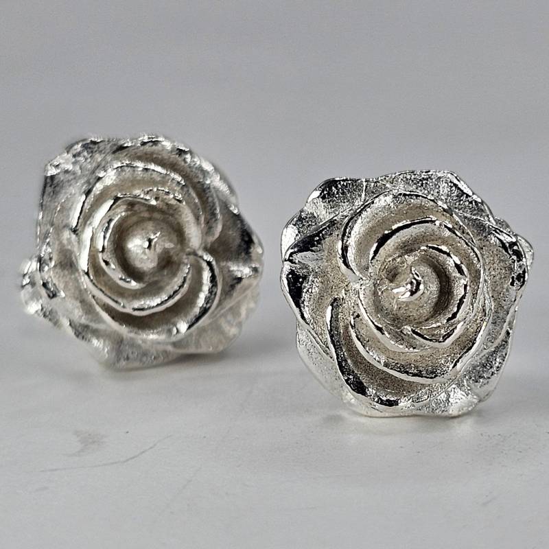 Handmade Sterling Silber Rose Ohrstecker von richardchown