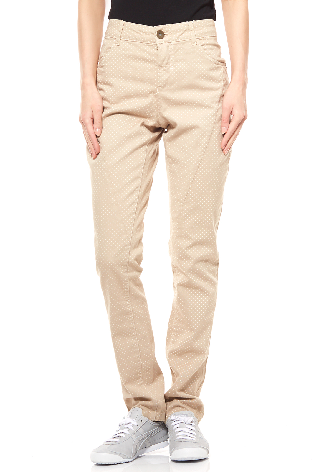 rick cardona Damen Chino-Hose gepunktete Chino Beige Regular Fit von rick cardona by heine