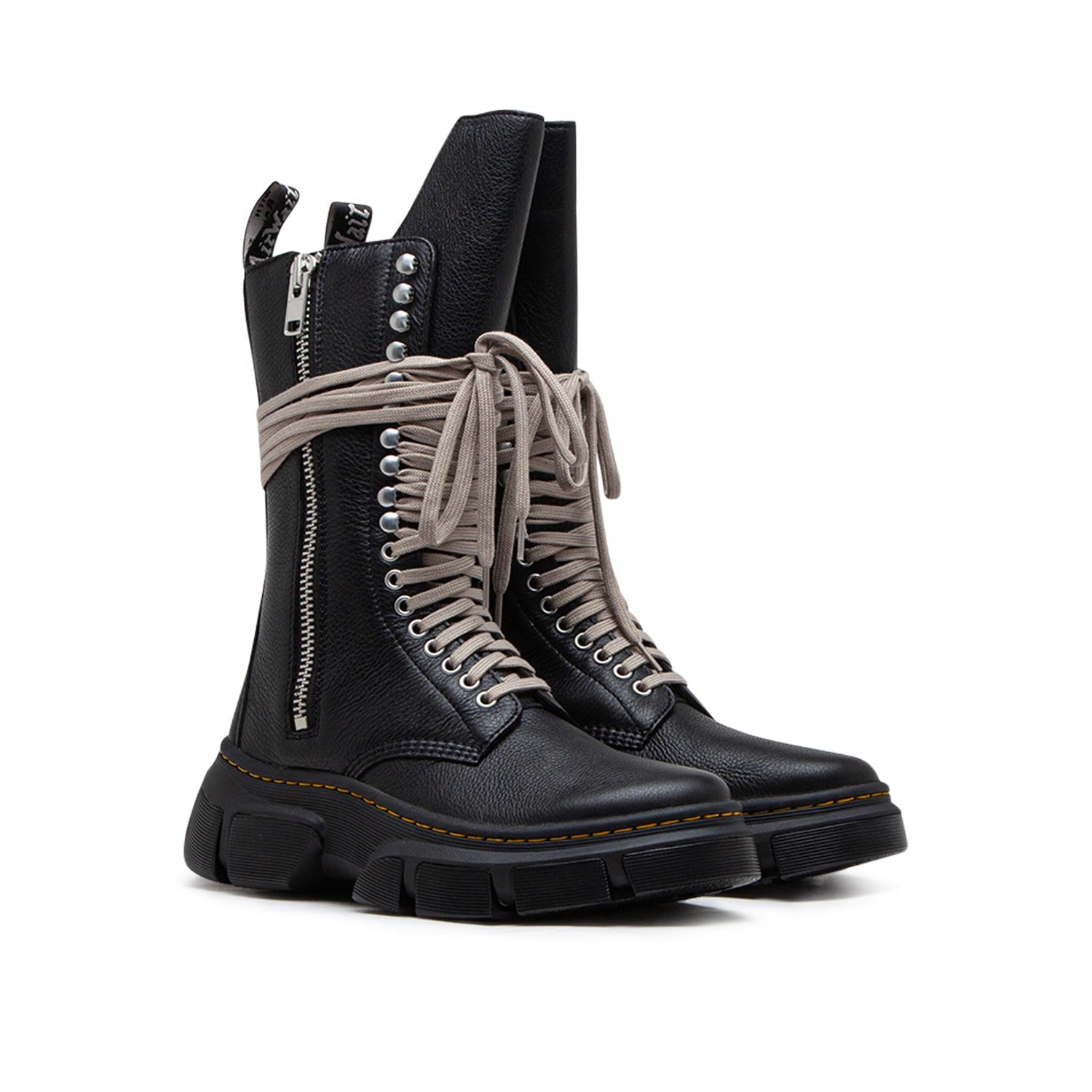 dr. martens x rick owens drkshdw 1918 calf length dmxl boot (black) von rick owens drkshdw