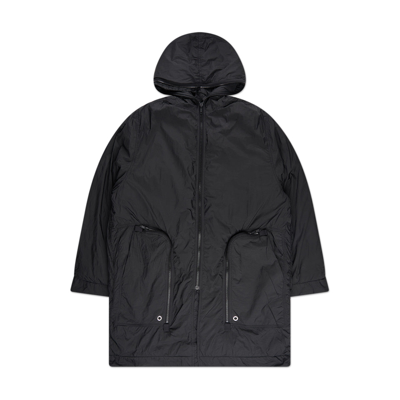 rick owens drkshdw strobe woven padded coat (black) von rick owens drkshdw