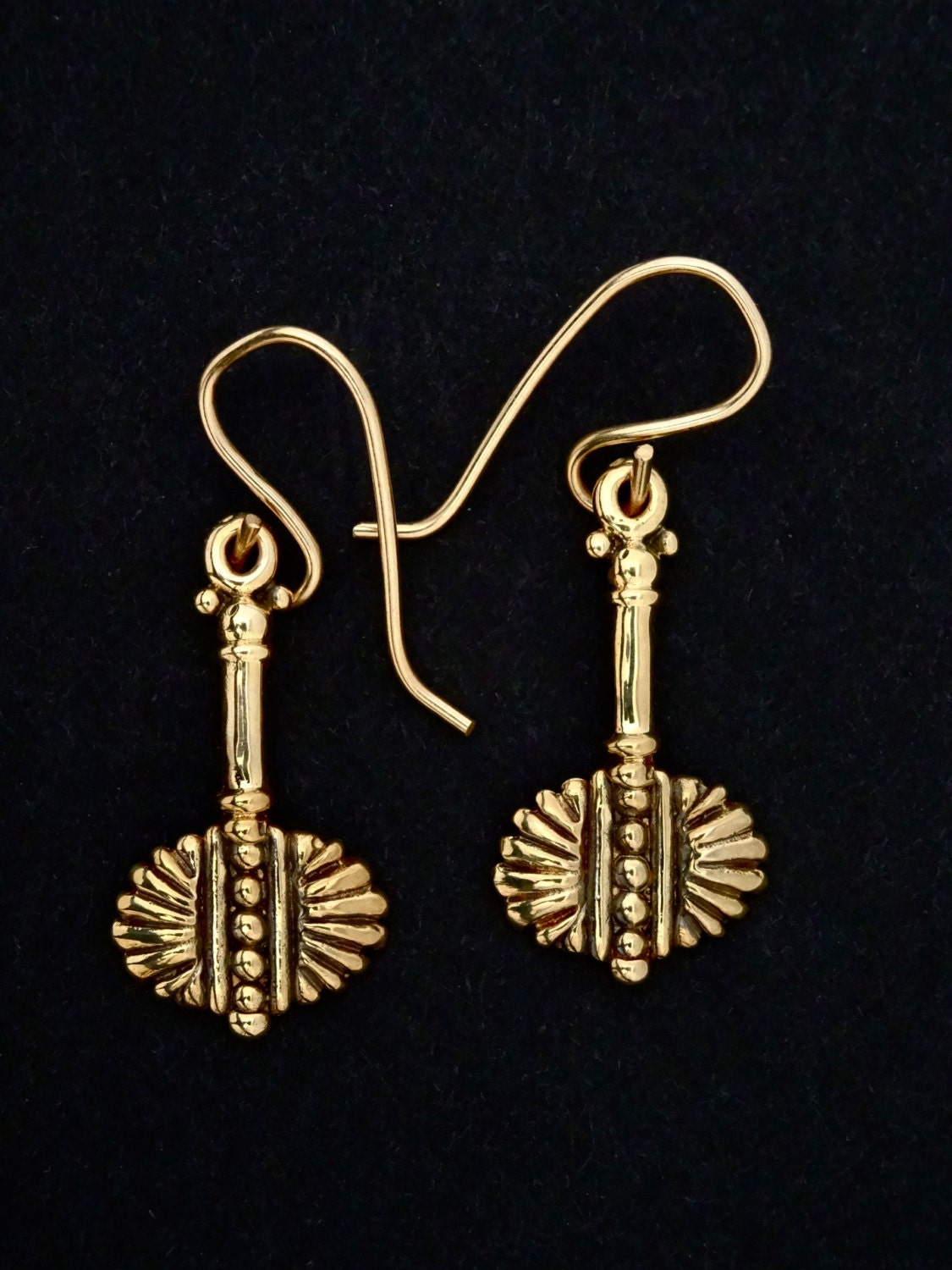 Handgefertigte 14 Kt Gold "strahlend" Ohrringe Von Rick Mahonski, Goldschmied von rickmahonskigold