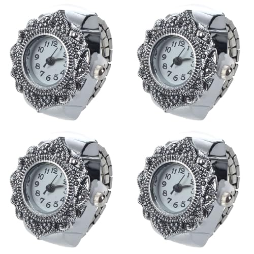 rieder 4X Tibetsilber 22mm Ringuhr Finger Uhr Fingeruhr Uhrenring TOP von rieder