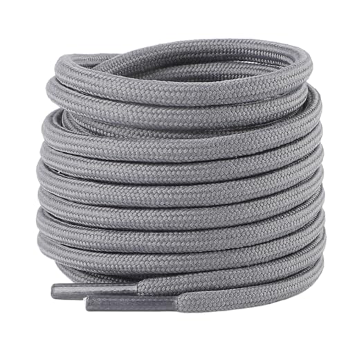 riemot 1 Paar Runde Schnürsenkel [Ø 4mm] reißfest Schuhbänder Ersatz Shoe laces für Herren, Damen, Kinder, Sportschuhe, Arbeitsschuhe, Wanderschuhe - Grau, 150cm von riemot