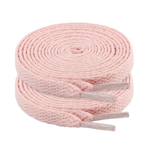 riemot 2 Paar Flach Schnürsenkel [8mm Breit] reißfest SchuhbänderErsatz Shoelaces für Sneaker, Laufschuhe, Herren, Damen, Kinder - Rosa, 100cm von riemot