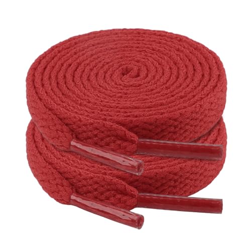 riemot 2 Paar Flach Schnürsenkel 8mm Breit reißfest Schuhbänder Ersatz Shoelaces für Sneaker, Sportschule, Laufschuhe, Herren, Damen, Kinder - Rot, 100cm von riemot