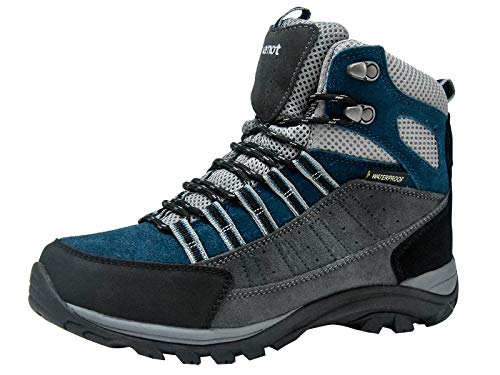 riemot Damen Herren Wanderschuhe Wasserdicht Trekking- & Wanderstiefel Leicht Outdoorschuhe, Damen Grau Blau EU 36 von riemot