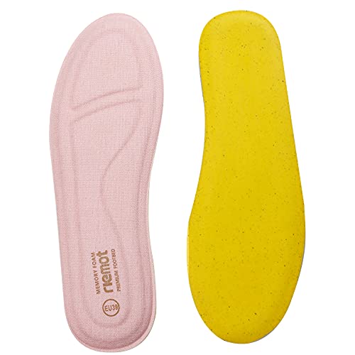 riemot Memory Foam Einlegesohlen für Damen - Soft Foam Schuheinlagen Weiche Einlagen für Sneaker, Laufschuhe, Wanderschuhe - für Sport, Freizeit und Alltag, Damen Pink 36 EU von riemot