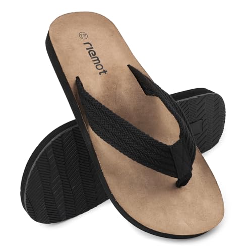 riemot Flip Flops Herren Zehentrenner Orthopädische Sommer Beach/Pool Sandalen Outdoor Surfen Badelatschen Sommerschuhe EU47 von riemot