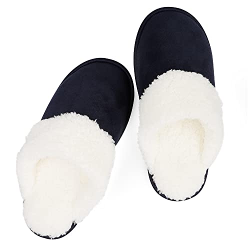 riemot Damen Plüsch Hausschuhe Weiche Memory Foam Pantoffeln Hausschlappen Winter Wärme Hauspantoffeln Slippers Marineblau 40/41 EU von riemot