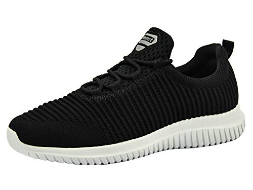 riemot Herren Herren Walkingschuhe Laufschuhe Sportschuhe Sport Trekking Sneaker Turnschuhe Damen Straßenlaufschuhe Freizeit Leichtgewichts Atmungsaktiv Schuhe, Schwarz, 44 EU von riemot