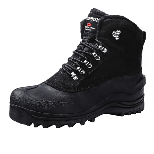 riemot Schwarz Winterschuhe Damen Herren Gr.42EU Wasserdicht Winterstiefel Gefüttert Warme Schneestiefel von riemot