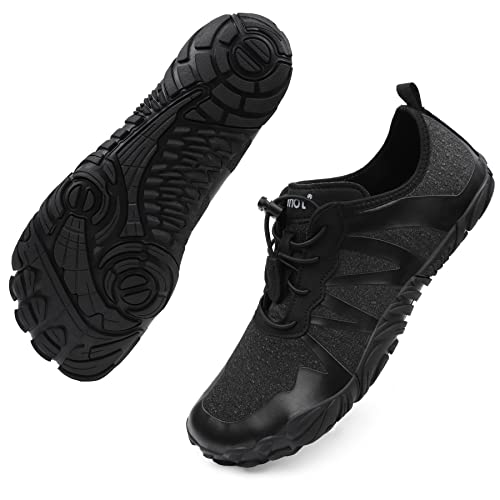 riemot Barfußschuhe Herren Zehenschuhe Unisex Outdoor Barfussschuhe Fitnessschuhe Schnell Trocknend Traillaufschuhe Aquaschuhe Wasserschuhe Schwimmschuhe Sommer Strandschuhe, schwarz, gr 42 von riemot