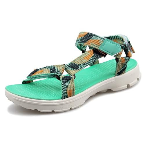 riemot Wandersandalen Sommer Strand Wasserschuhe Verstellbare rutschfeste Bogen Unterstützung Sandalen Leichte Offene Zehe Wandern Sandalen Grün Erwachsene 36 EU von riemot