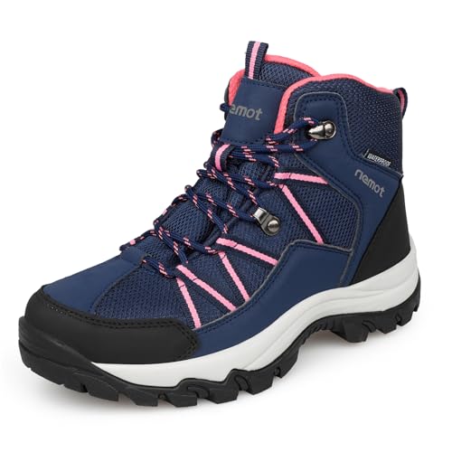 riemot Wanderschuhe Damen Trekkingschuhe rutschfeste Stiefeletten Outdoor Trekking Schuhe Hiking Boots Camping Backpacking Wanderstiefel Marineblau, gr.39 von riemot