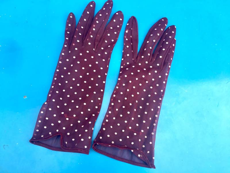 Vintage Handschuhe 50Er Jahre, Rot Mit Punkten von riessaykel