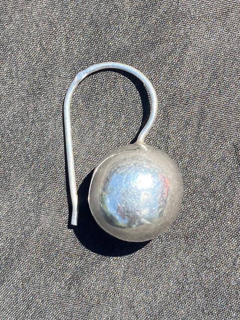 Vintage Kugelohrring 925Er Silber Mit Hänger - 1980Er Jahre Tolle Optik von riessaykel