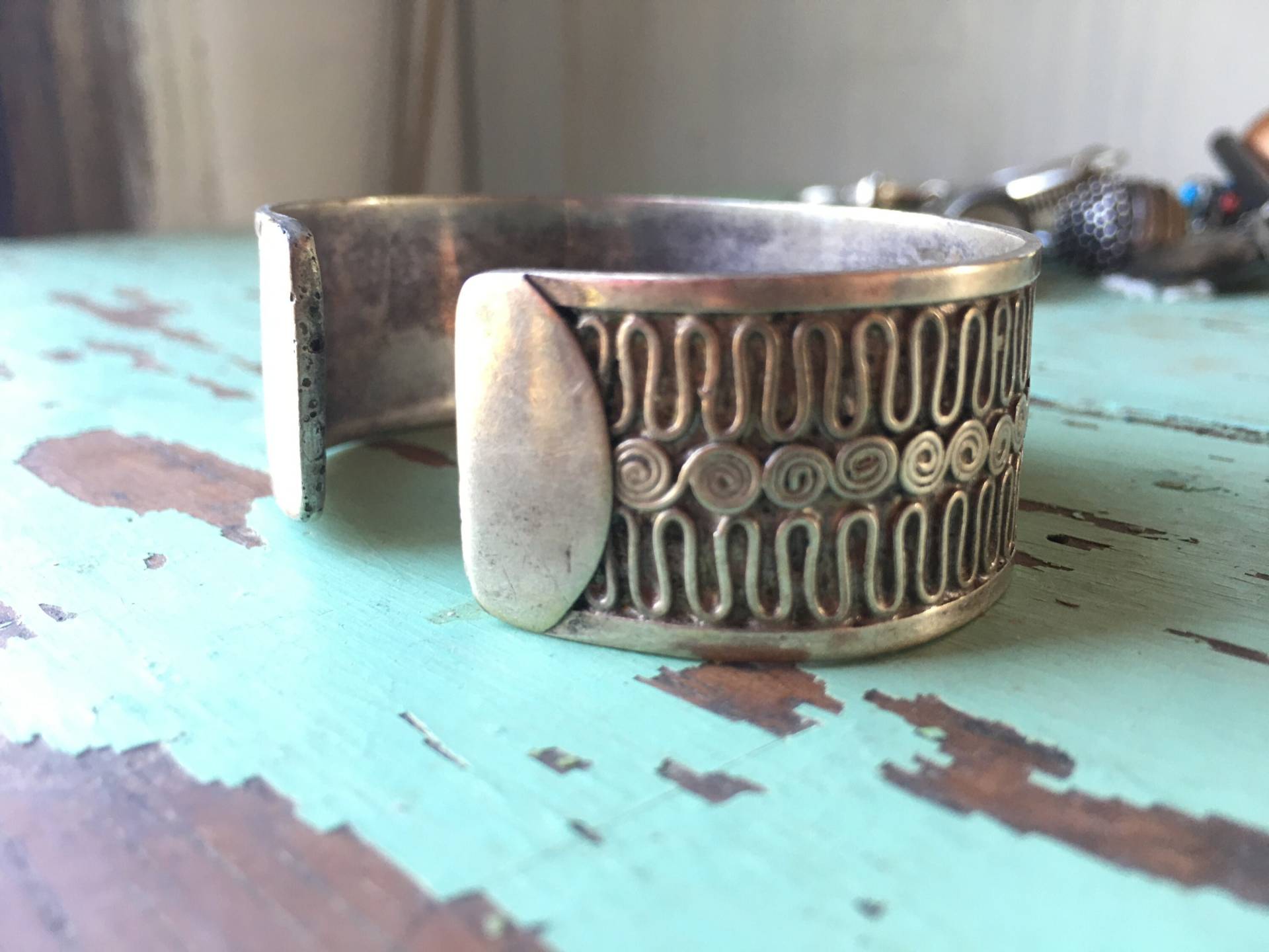 Vintage Silber Armreif - 80Er Jahre Armspange Original von riessaykel