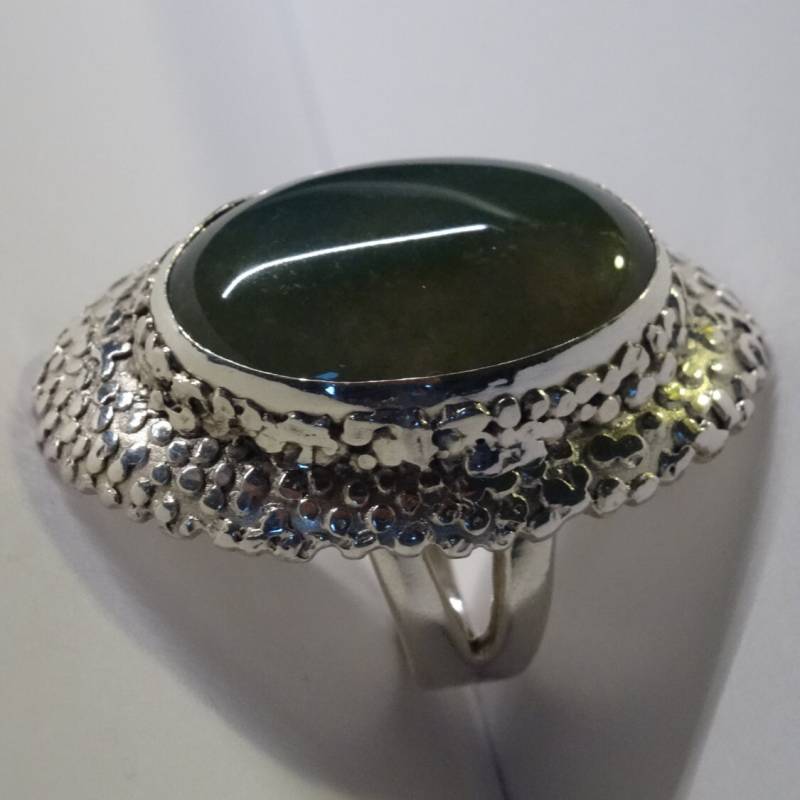 Silberring Mit Moos-Achat, Ringgröße 18, Us-Größe 7, 5-8 Silberring Mit Moos-Achat, Ringgröße 18, Us-Größe 7, 5-8 von rilang