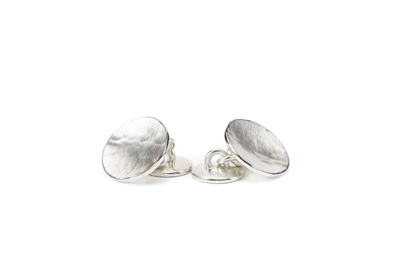 Runde Elegante Manschettenknöpfe Silber von ringleinshop