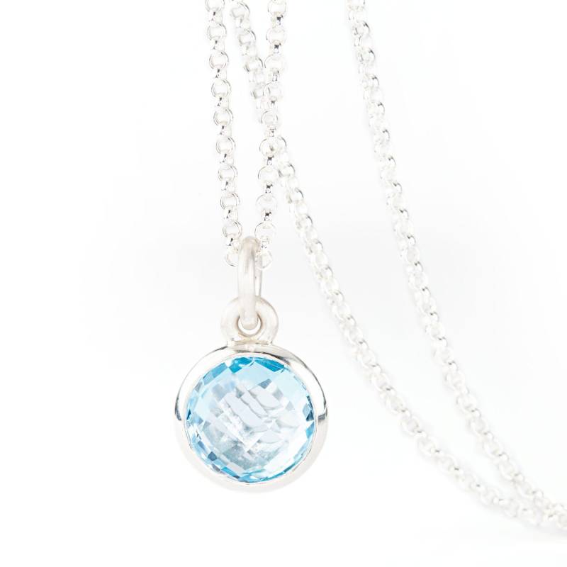 Runder Anhänger Silber Topas Besonderer Schliff von ringleinshop