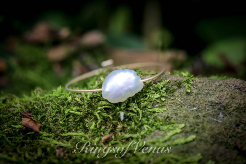 Handgemachte 24K Vergoldete Süßwasser Perle Stapelring von ringsofvenus