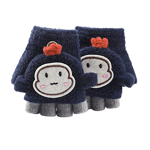 Kinder Baby Halbfinger Handschuhe Warme Winterhandschuhe für Mädchen und Jungen Fingerlose Fingerhandschuhe mit Flip Top Jungen Mädchen Winter Handschuhe 1-3 Jahre von riou