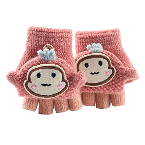 Kinder Baby Halbfinger Handschuhe Warme Winterhandschuhe für Mädchen und Jungen Fingerlose Fingerhandschuhe mit Flip Top Jungen Mädchen Winter Handschuhe 1-3 Jahre von riou